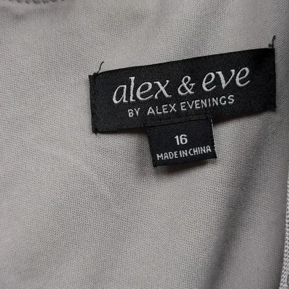 Alex & Eve Womens Puff Shoulder Long Sequins Dress size 16, m95 - Picture 6 of 8